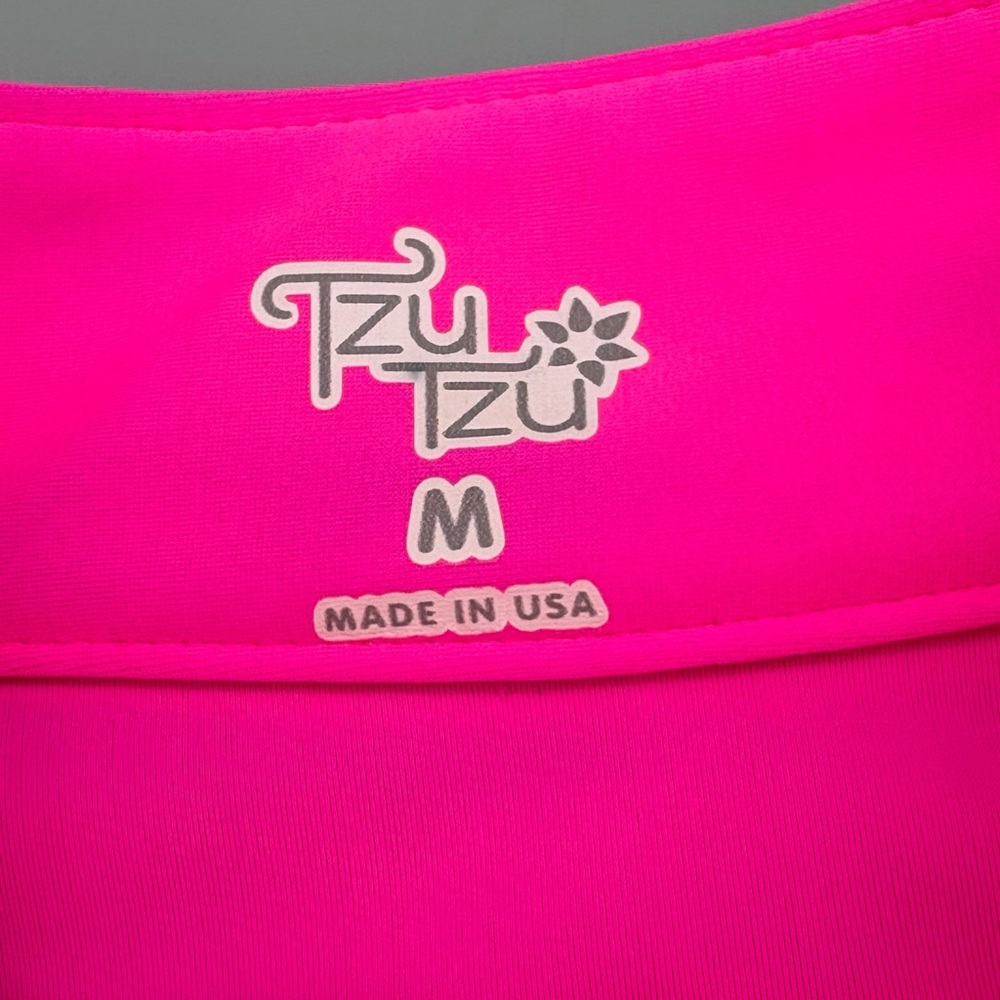Tzu Tzu Women's  Multicolor Made In USA Dress, Size M Bright Pink 80s Style - Picture 4 of 7